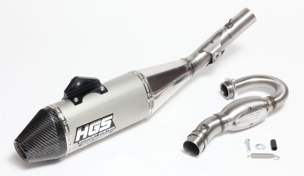HGS Exhaust system 4T Complete set new design  KTM350SX-F 2023- Carbon end cap - Image 1